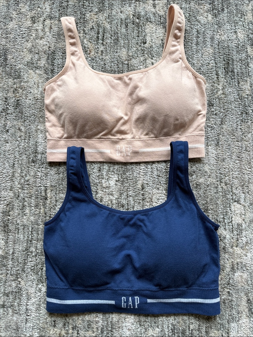 GAP Scoop Neck Bralettes in Navy and Peach